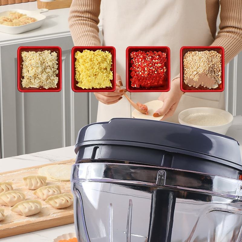 Manual Kitchen Hand Cutter with Sharp Blade Garlic Press Onion Chopper Food Vegetable Mixer