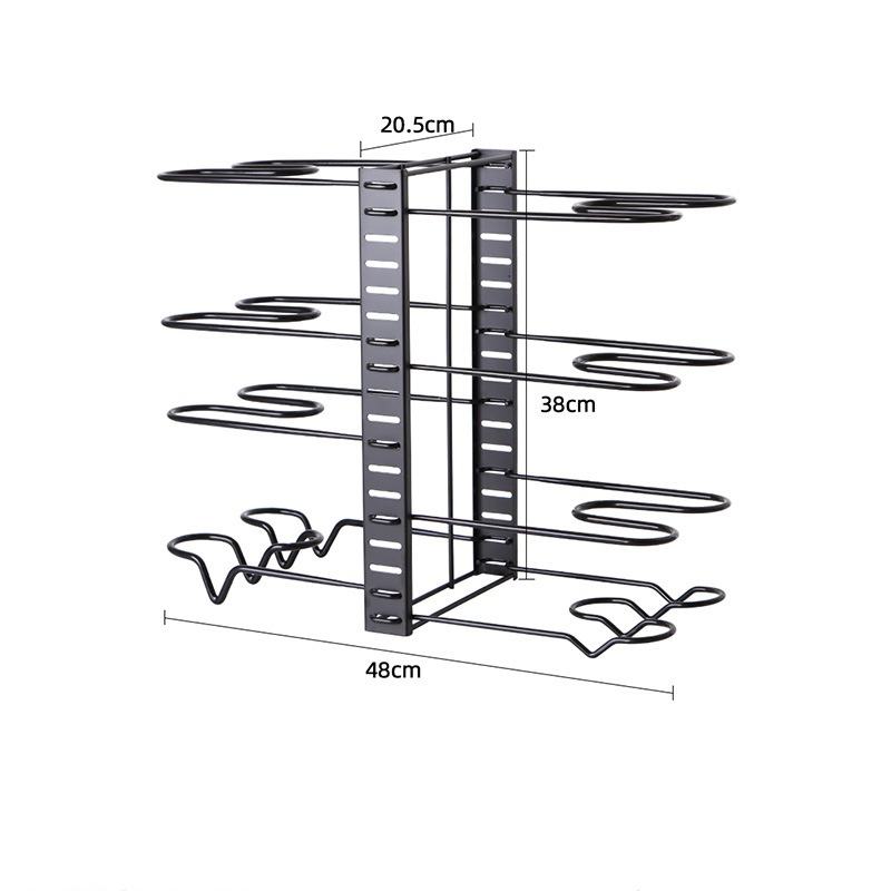 Adjustable Pot and Pan Organizer Stand for Kitchen Countertops