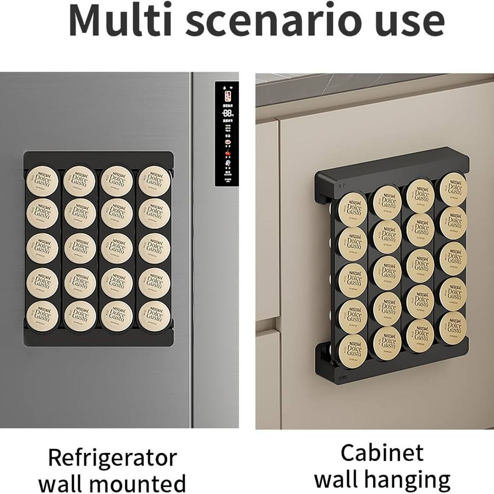 Luxury Magnetic Wall Coffee Capsule Storage Organizer for Tea and Coffee Accessories