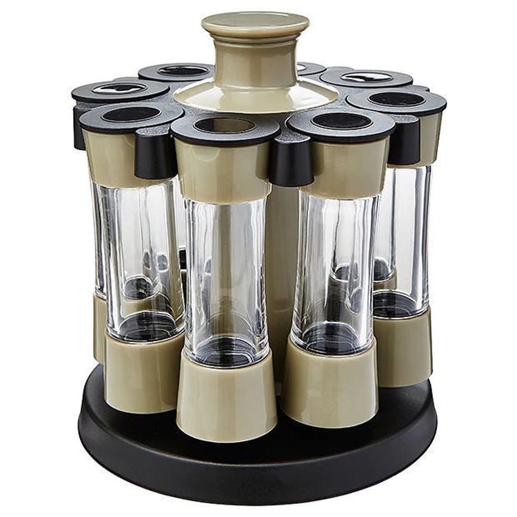 Rotating Kitchen Spice Jars 8-Bottle Plastic Spice Rack Set Wholesale Spice Container Racks