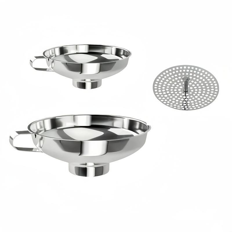 Stainless Steel Canning Funnel Set - Wide Mouth Funnels for Mason Jars