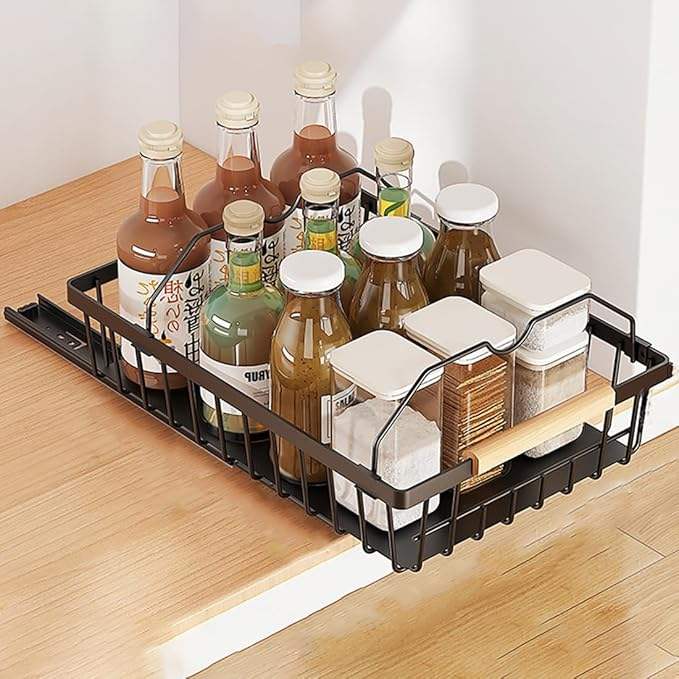 Drawer-Like Storage Cabinet with Countertop Storage, Sink Storage Rack with Silent Drawers, Kitchen/Bathroom Storage Shelf