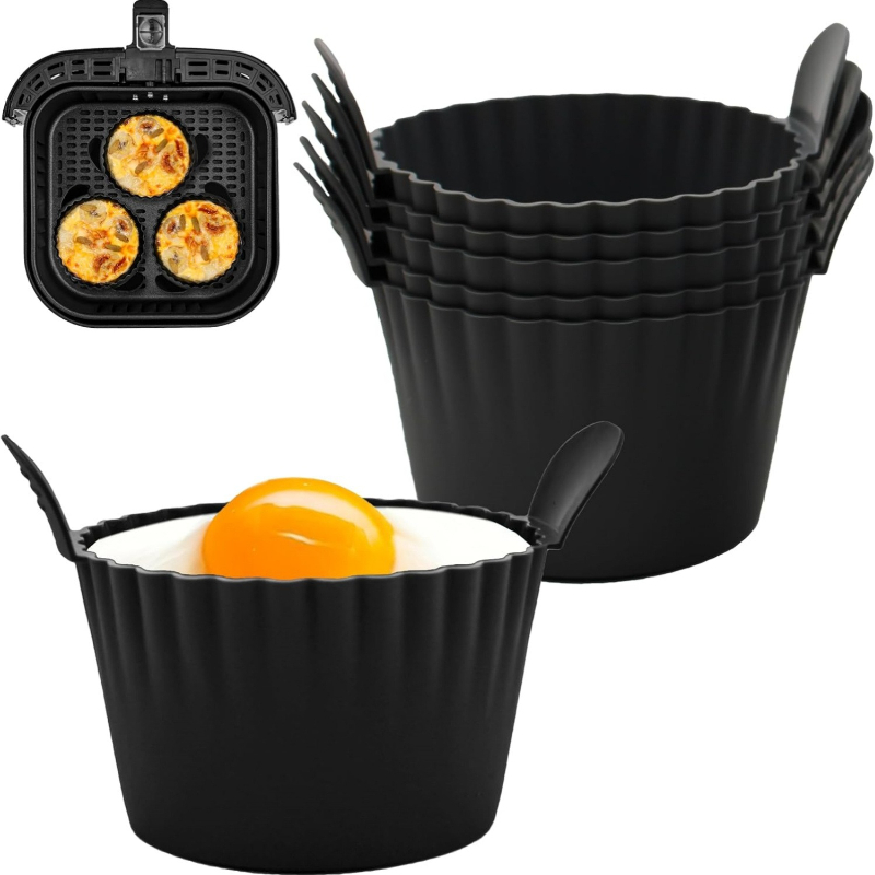Premium Silicone Air Fryer with Double Thickness Muffin Pan & Pans Set Accessory, Large Capacity Baking Mold