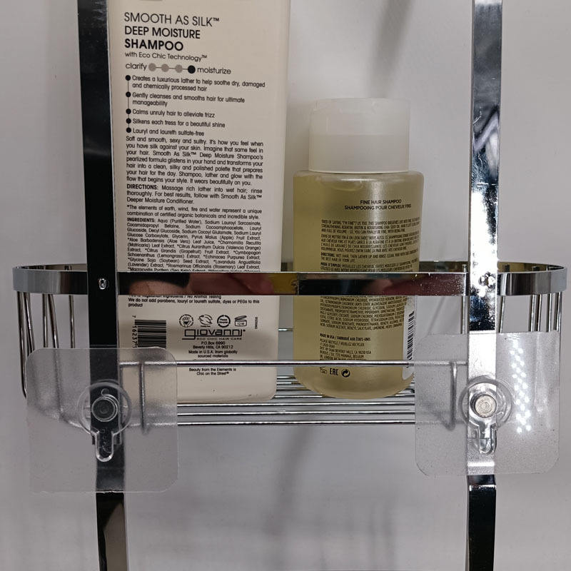 Elegant 3-Tier Iron Self-Adhesive Bathroom Organizer Rack with Hooks