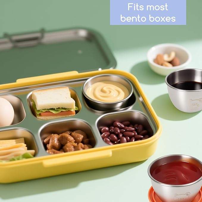 Salad Dressing Container with Leakproof Silicone Lids, Perfect for Lunchboxes, Picnics, Meal Prep, and Storage