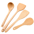 Long-Handled Non-Stick Wood Spatula and Spoon Set for Home Use