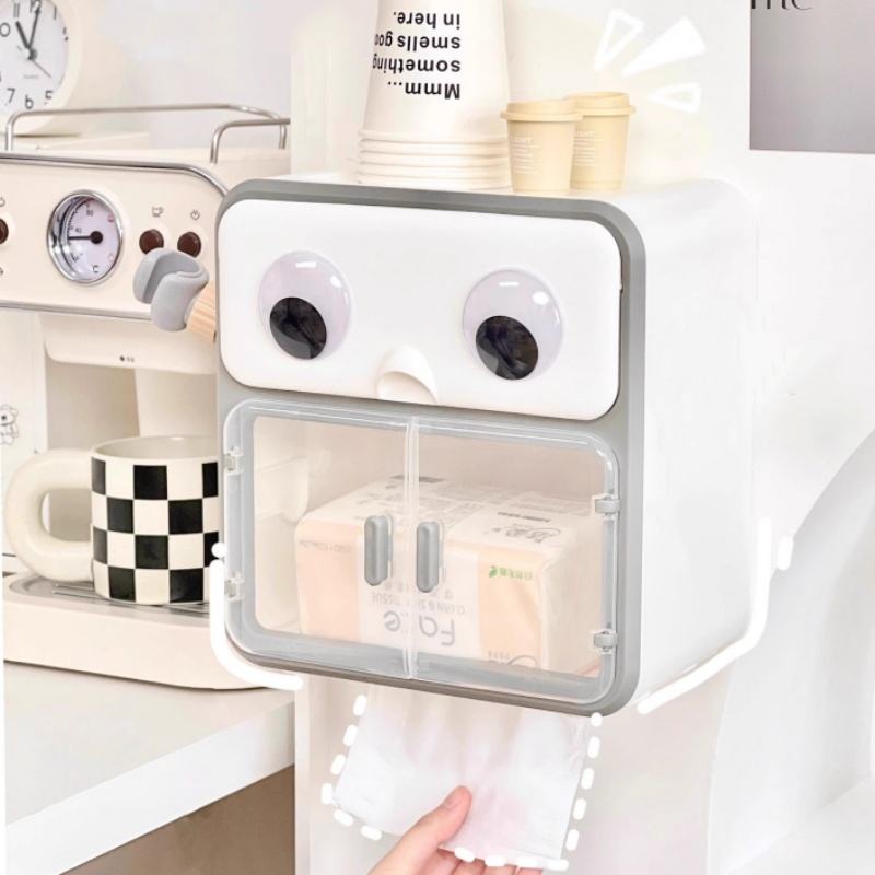 Modern Bathroom Tissue Box Holder with Wall Mount