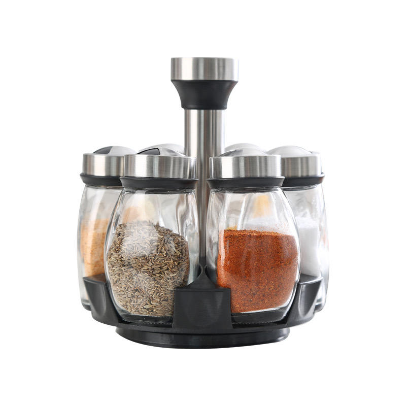 Rotating Spice Rack Organizer with Spice Dispenser Bottles