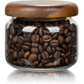 Small Glass Food Storage Container with Airtight Wooden Lid