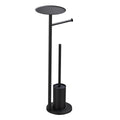 Stainless Steel Bathroom Floor Stand Toilet Paper Holder with Brush Storage Set