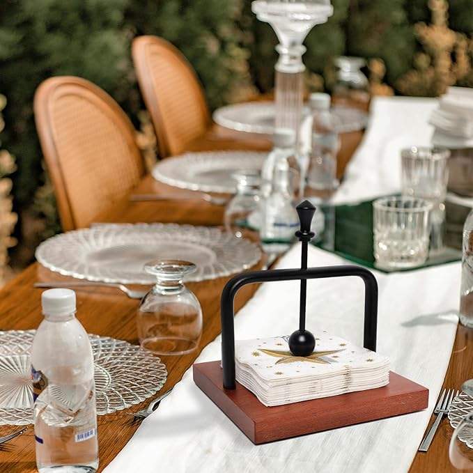 Modern Solid Wood Napkin Holder for Cafe, Hotel, and Home Tables - Western Restaurant Napkin Stand for Storage