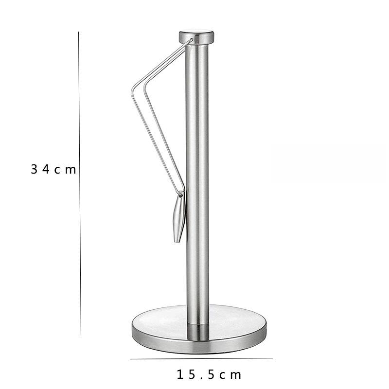 Stainless Steel Kitchen Roll Holder Vertical Paper Towel Stand Toilet Paper Holder Cling Film Storage Rack