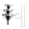 Stainless Steel Kitchen Metal Bottle for Drinks, Protein Powder, Additives - Pour Oil, Beer, Wine - Utensil Funnel Set
