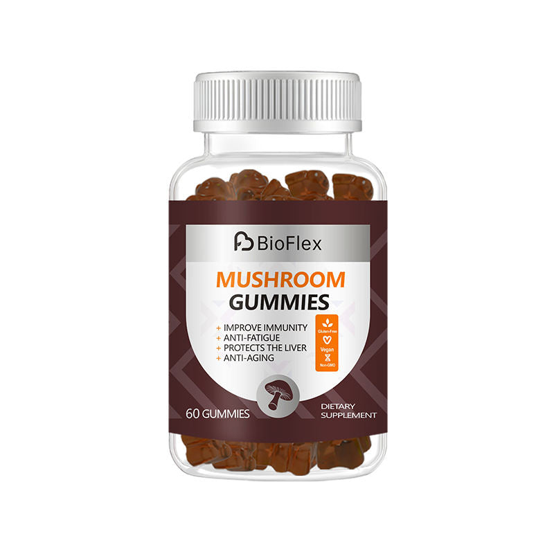 OEM Private Label 2500mg Bio Vegan Lion's Mane Reishi and Chaga 10 in 1 Super Mushroom Complex Extract Gummies Supplement