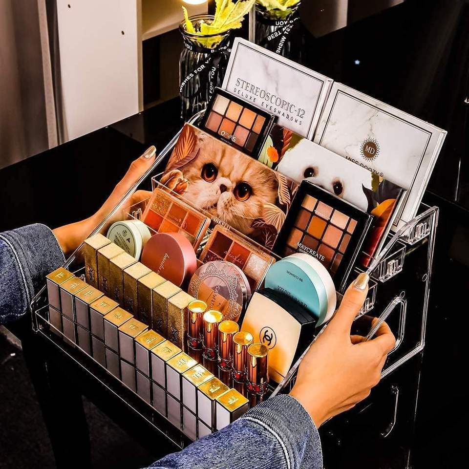 Multi-Tier Acrylic Nail Polish Organizer & Sunglasses Holder