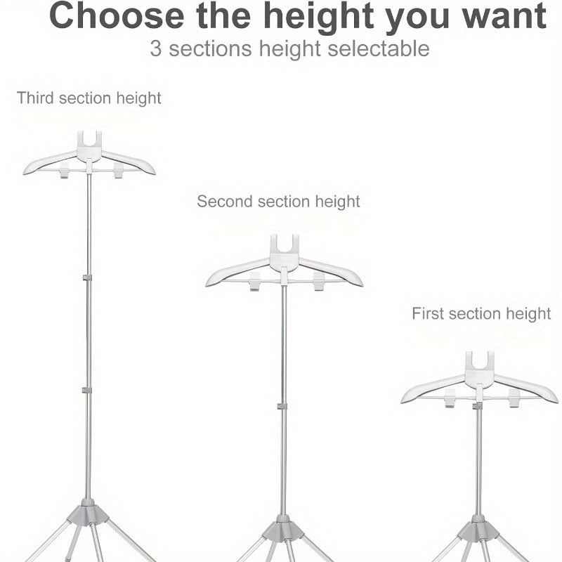 Adjustable Folding Laundry Dryer with Steam Iron Organizer