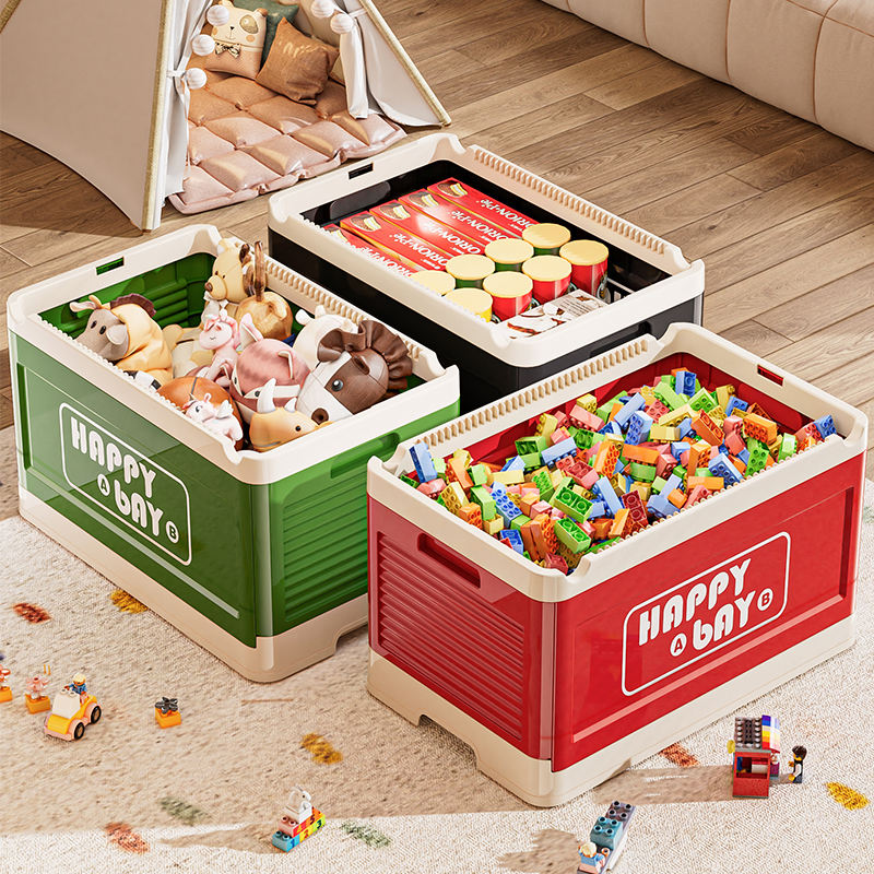 Foldable and Stackable Building Block Storage Box with Large Capacity