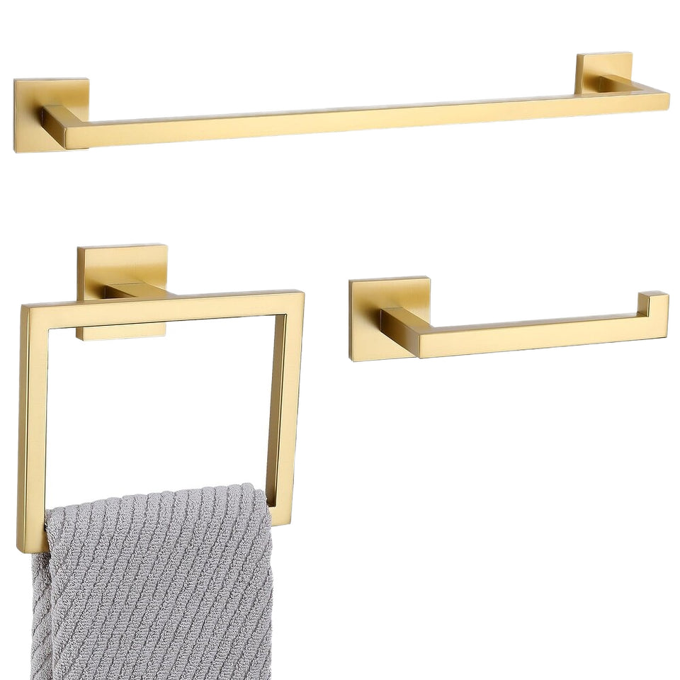 Luxury Shower Towel Holder Tissue Holder Bathroom Hardware Gold Stainless Steel Wall Mount