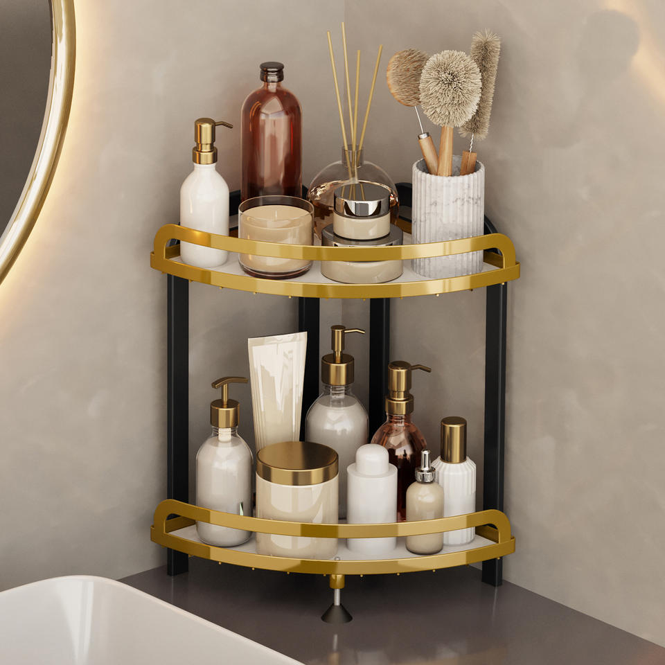 Bathroom Corner Shelf Cosmetic Storage Organizer Makeup Holder Shower Caddy