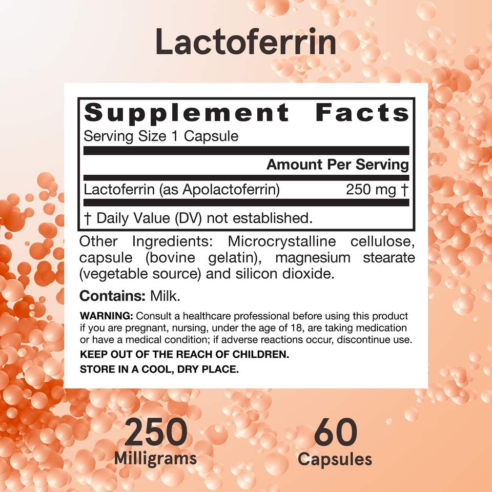BIOFLEX 250mg Lactoferrin Capsules Dietary Supplement