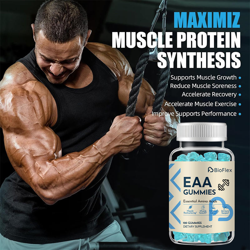 BioFlex 9 EAA Amino Acids Energy Gummies with All 3 BCAA's Plus 6 Other EAA's for Muscle Protein Synthesis and Growth