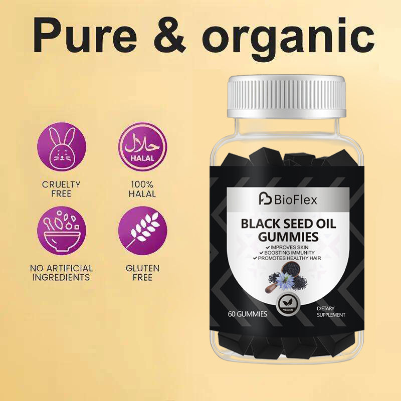 OEM Private Label 1000MG Halal Vegan Black Seed Oil Gummies for Hair and Skin Health