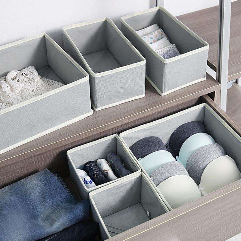 Bestselling Drawer Dividers Household Cabinet Underwear Organizer 6-Piece Storage Drawer Organizer Set Fabric Sock Organizer