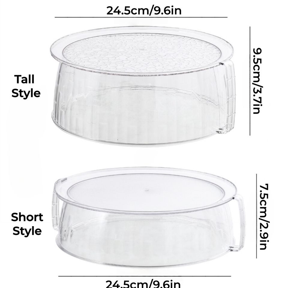 Reusable Stackable Round Transparent Food Cover Heat-Resistant Plastic Lid Organizer Kitchen Fly Protection