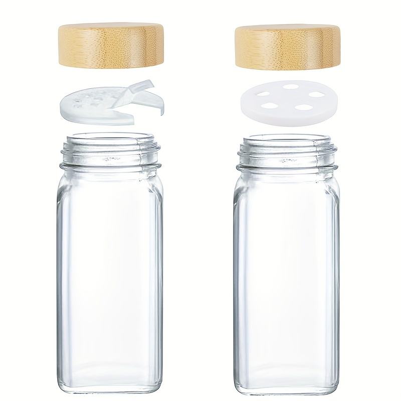 24 Glass Spice Jars with Bamboo Lids and Labels Spice Storage Bottles, Complete Spice Jar Set, Spice Dispenser Bottles