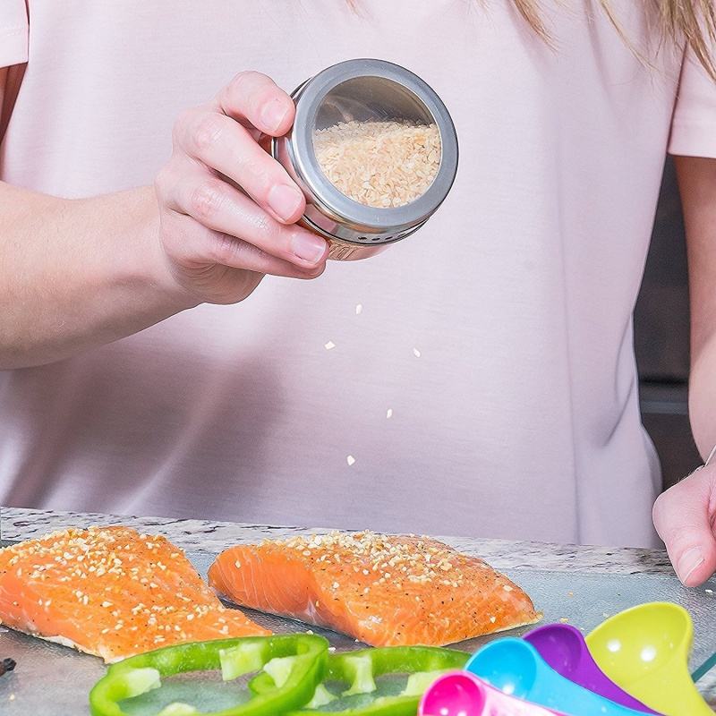 Magnetic Spice Rack Set, Stainless Steel Kitchen Multifunctional Countertop Spice Shelf