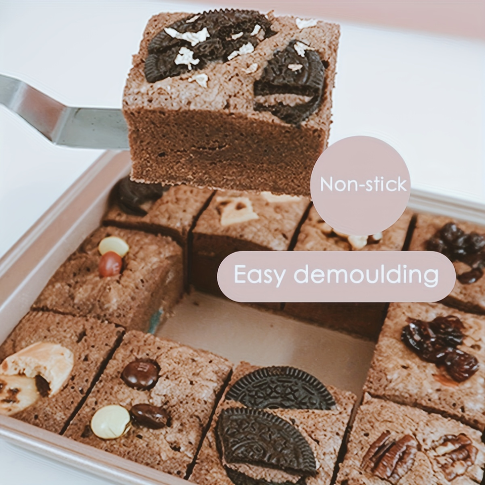 Brownie Skillet Pan Divider - Durable Metal Cake Pan for Baking 18 Pre-Cut Square Brownie Bites Cakes
