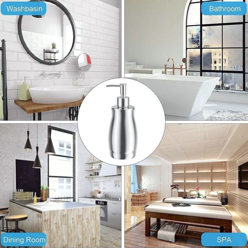 High-Quality Stainless Steel Free-Standing Soap Dispenser Foam-Liquid Bathroom Set for Home and Hotel Use