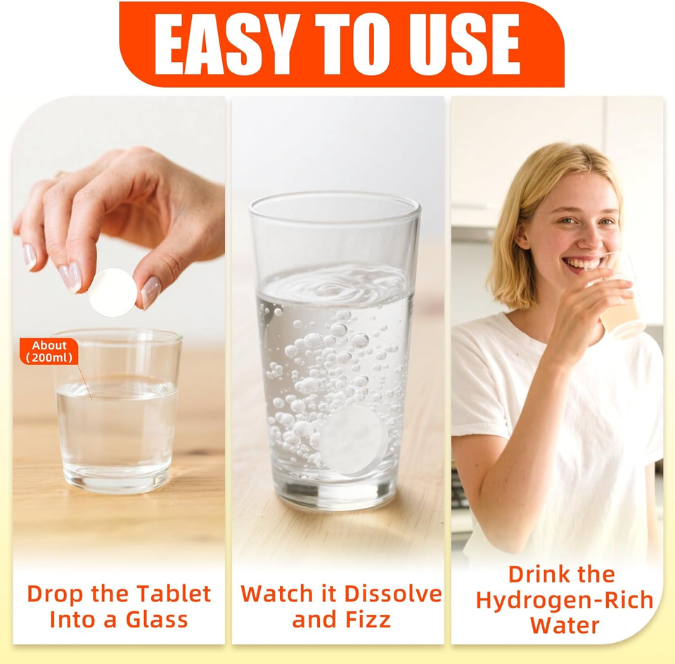 BioFlex OEM Private Label Natural Lemon Flavor 15 Tablets H2 Molecular Hydrogen Water Effervescent Tablets with Creatine & NAC