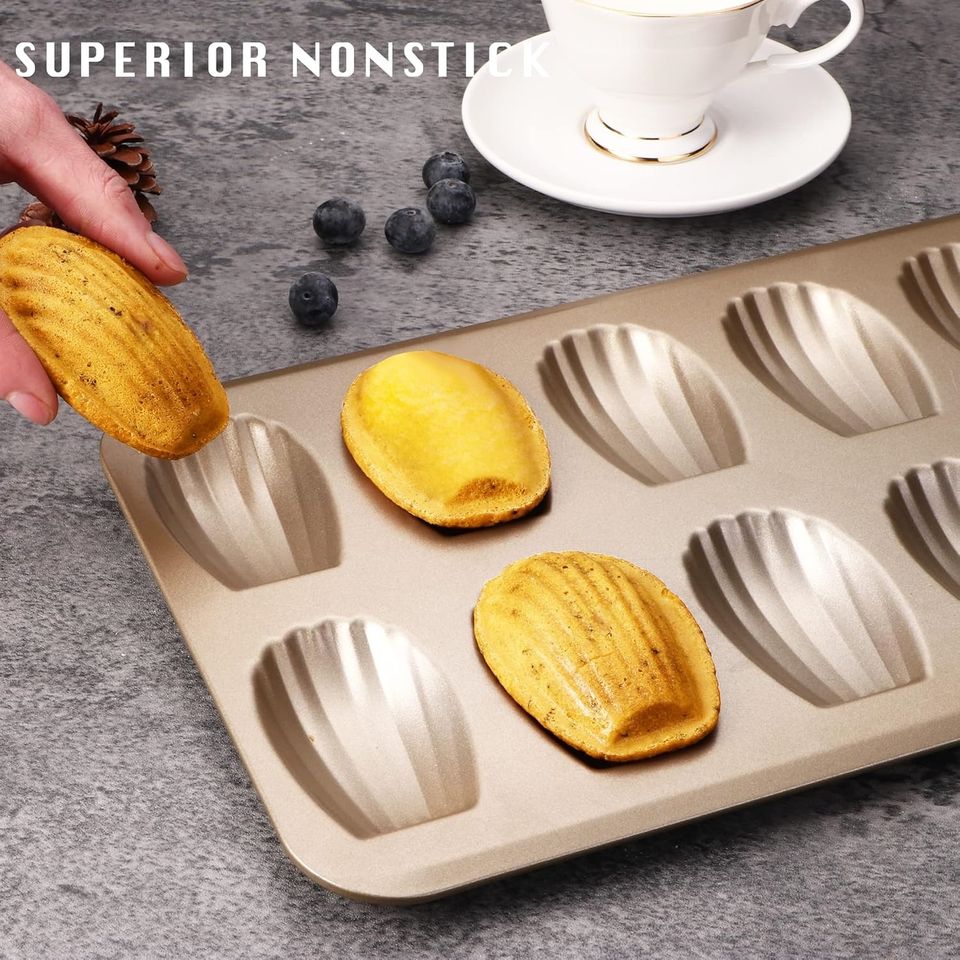 Heat-Resistant 12-Hole Non-Stick Madeleine Baking Pans Wholesale Baking Supplies and Cake Molds