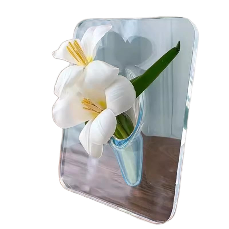 Modern Elegant Single Flower Holder with Photo Frame Design Crystal Acrylic Vase for Home Table Decoration