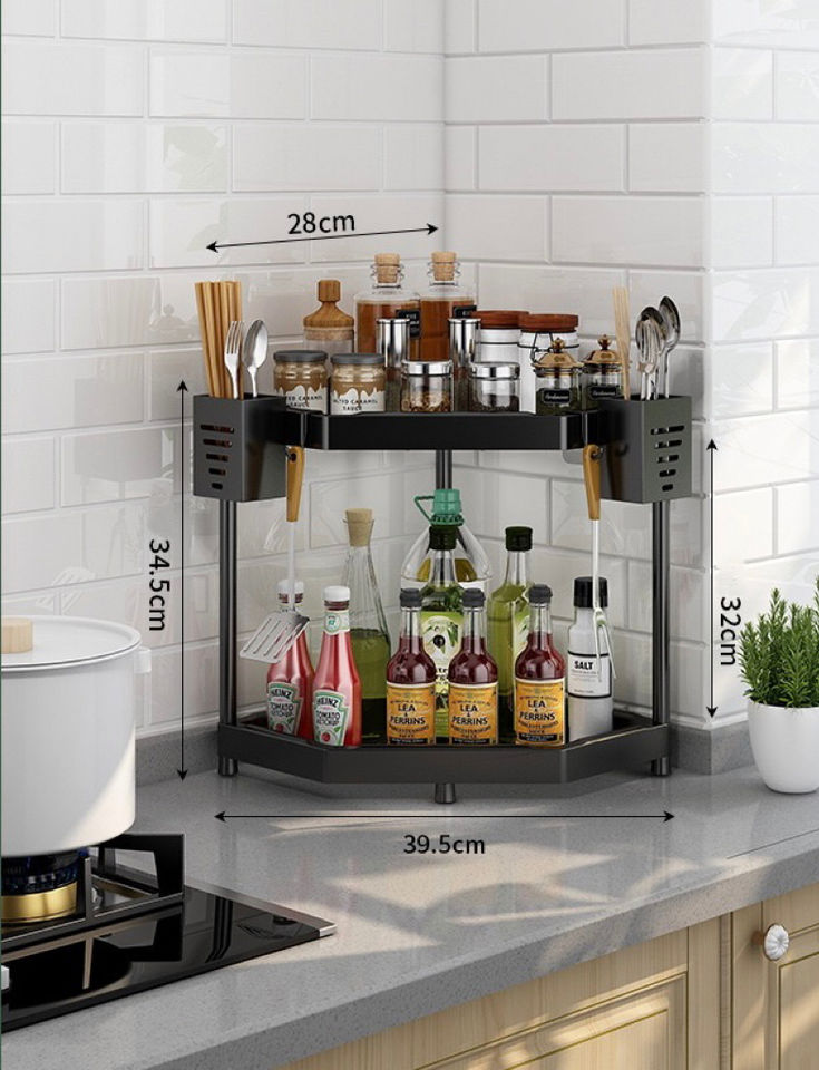 Kitchen Spice Rack Organizer Space-Saving Metal Organizer