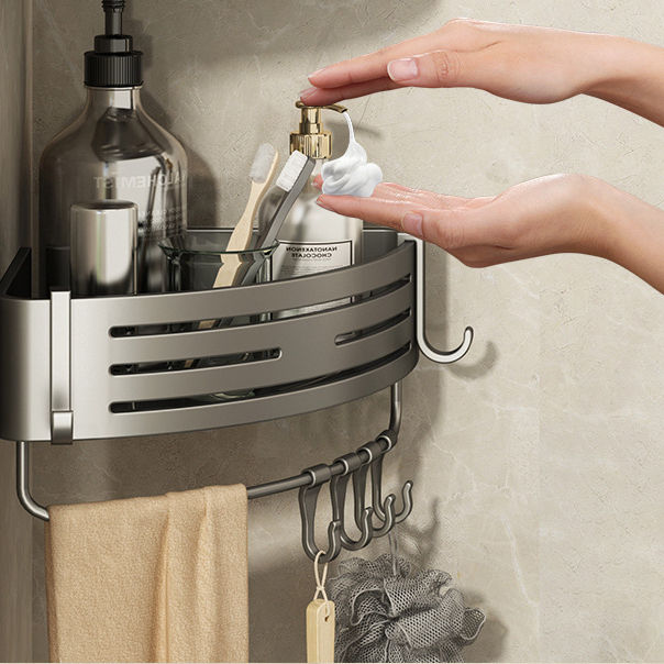 Hot Sale Multi Aluminum Wand Holder Rack Storage Shower Caddy Bathroom Corner Shelf