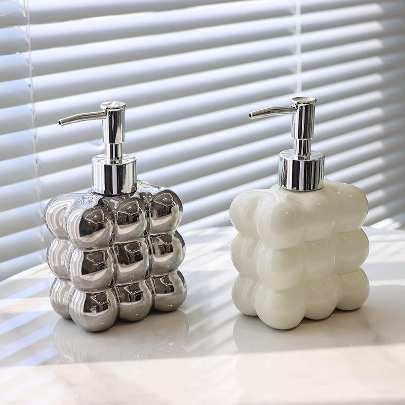 Ceramic Soap Dispenser Set for Bathroom and Kitchen