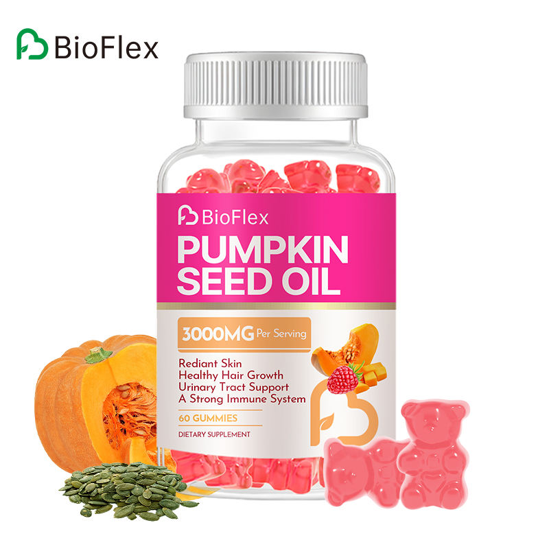 Private Label Pumpkin Seed Oil Gummies with Saw Palmetto Extract Hair, Skin & Nails Supplement for Men & Women