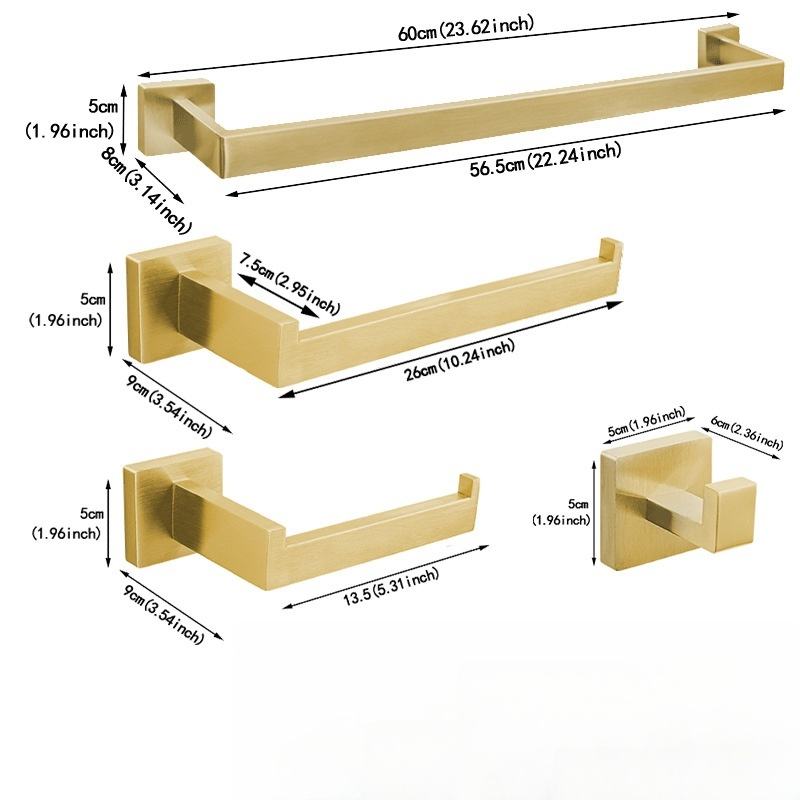 Classic Stainless Steel Bathroom Accessory Set