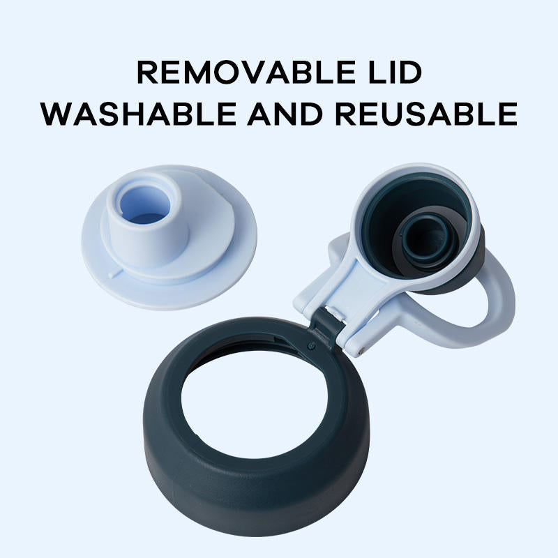 Stainless Steel Gym Water Bottle with Straw Lid