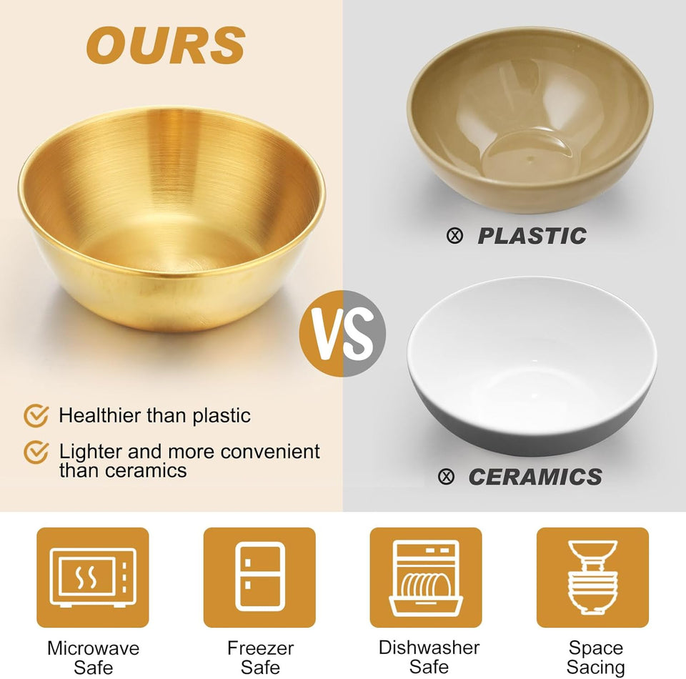 Modern Luxury Stainless Steel Spice Dish Mini Saucers Kitchen Prep Plates