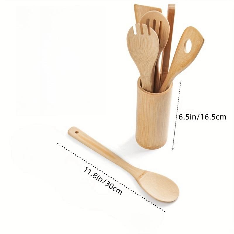 Bamboo Kitchen Utensil Set for Non-Stick Cookware Pots Pans Cooking Spatula Mixing Utensils Bamboo Dishware Sets