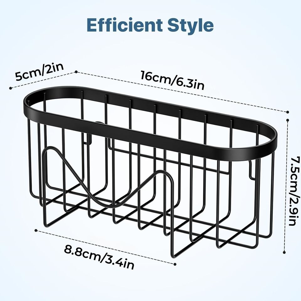 Bathroom Iron Wall Mount Organizer Shelf Set Stainless Steel Sink Caddy Sponge Holder Multifunctional Storage Shelves