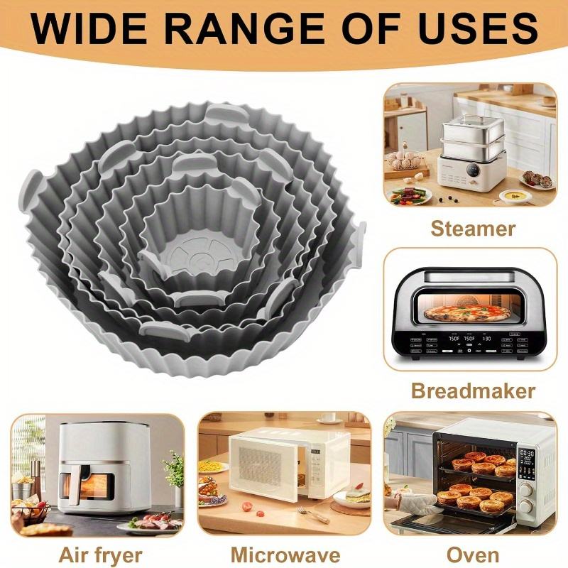 6-Piece Silicone Liner Basket Set for Air Fryer Baking Accessories for Fryer and Oven Use