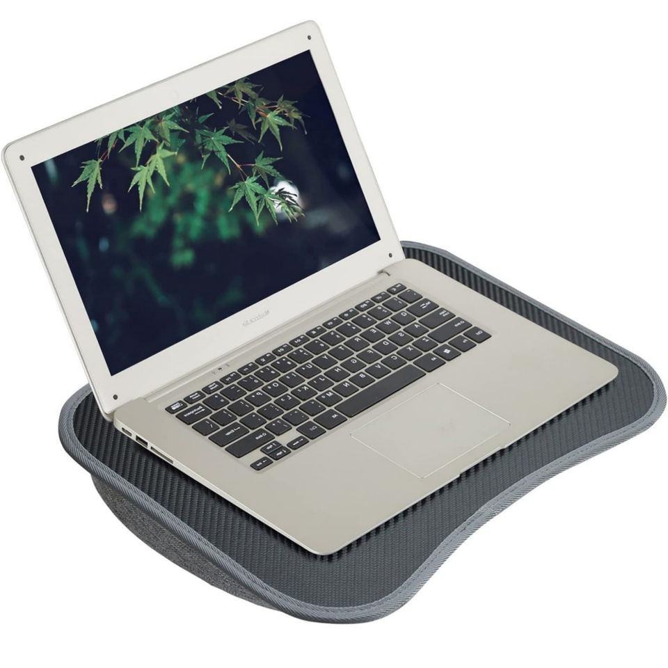 Carbon Fiber Lap Desk Portable Laptop Cushion with Storage Drawer