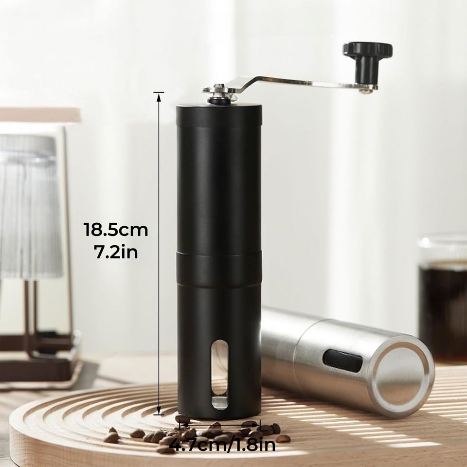 Adjustable Commercial Hand Coffee Grinder in Stainless Steel with Manual Bean Grinder and Ceramic Burr