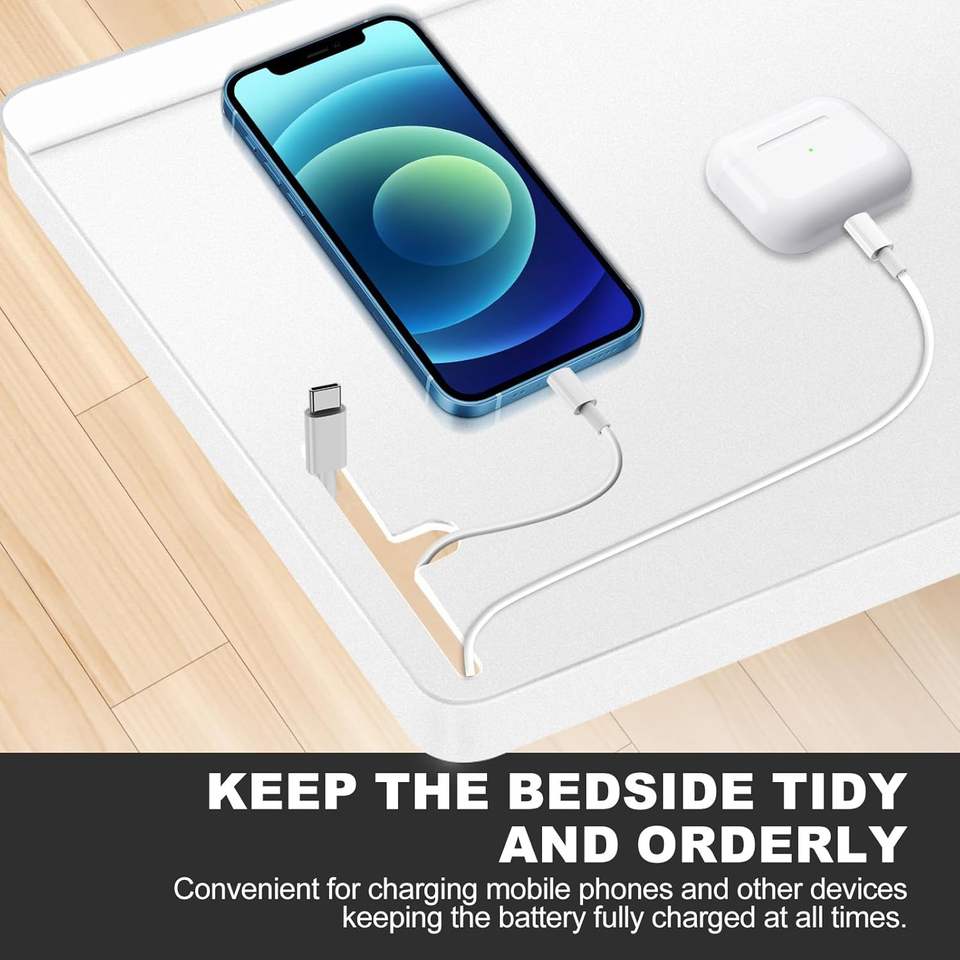 Dorm Bunk Bed Side Shelves, Clip-On Bedside Shelf, Headboard Tray Organizer Essentials for College Dorm Rooms