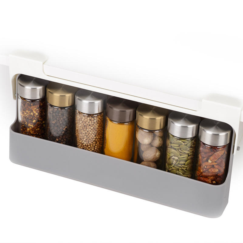 Rotating Wall-Mounted Spice Rack with Spice Jars and Stand