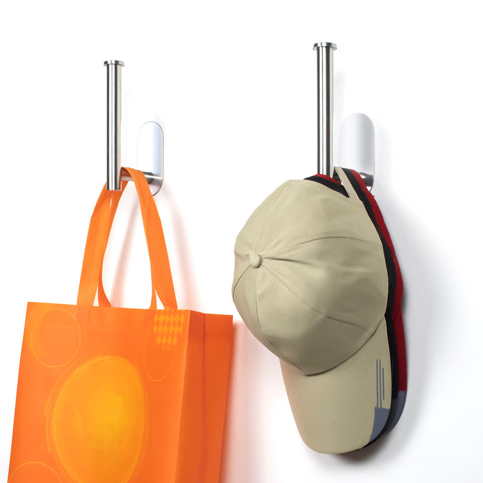 Stainless Steel 304 Wall-Mounted Baseball Cap Holder with Impact-Resistant Design for Door Bedroom Hut Shelf Baseball Storage